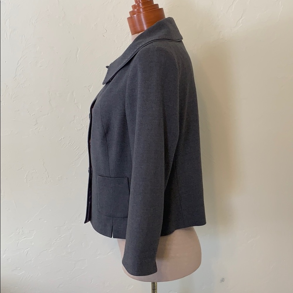 Elie Tahari Dark Gray Cropped Blazer - Picture 4 of 8